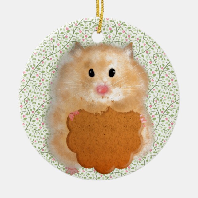 Funny Hamster Zeichentabelle Keramikornament (Vorne)