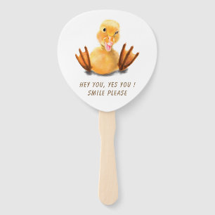 Funny Hand Fan mit Happy Yellow Duck - Lächeln Fächer