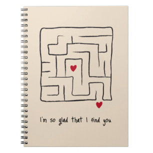 Funny Hand gezeichnet Maze Notebook Valentine Gesc Notizblock