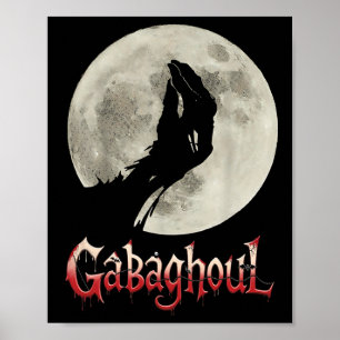 Funny Hand Moon Gabagool Halloween Poster