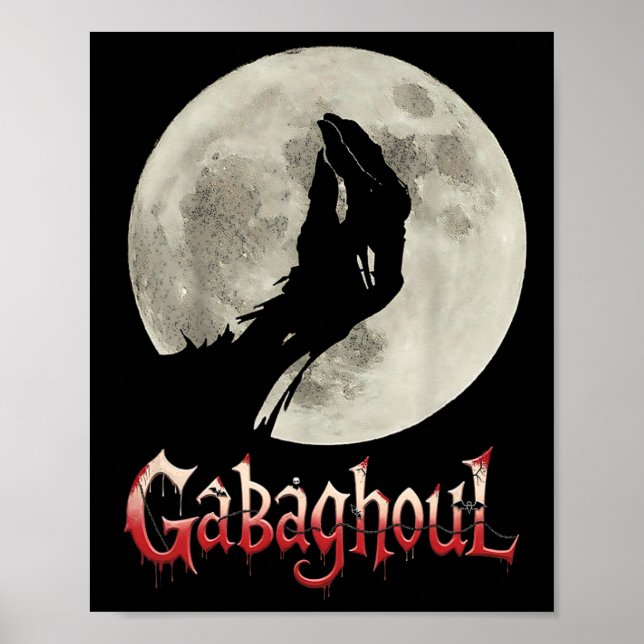 Funny Hand Moon Gabagool Halloween Poster (Vorne)