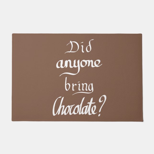 Funny Handgeschriebene Typografie Chocolate Brown  Fußmatte (Vorderseite)