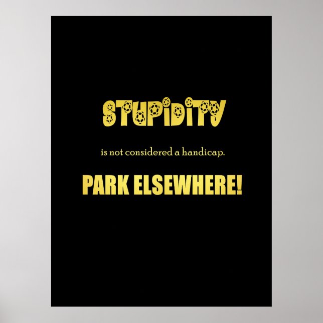 Funny Handicap Parkwitz Poster (Vorne)