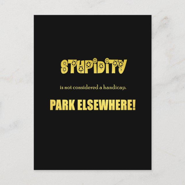 Funny Handicap Parkwitz Postkarte (Vorderseite)