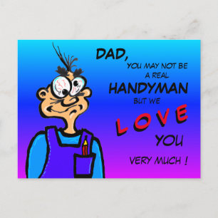 Funny Handyman Catoon VATER Postcard Postkarte