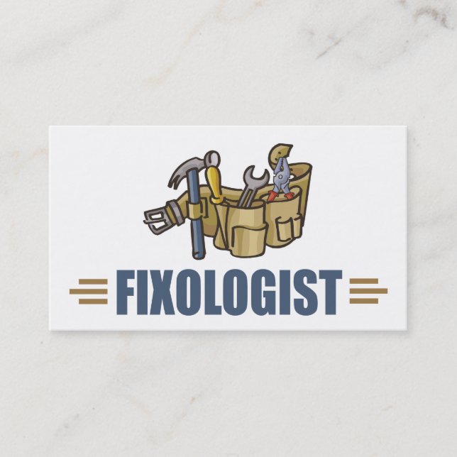Funny Handyman Humour FIXOLOGIST Visitenkarte (Vorderseite)