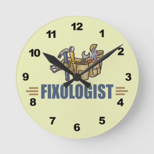 Funny Handyman Runde Wanduhr