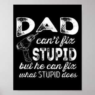 Funny Handyman Vater Shirt Vater kann keine Fehler Poster