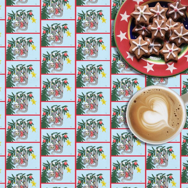 Funny Hanging Christmas Tree Cat Tischdecke (Von Creator hochgeladen)