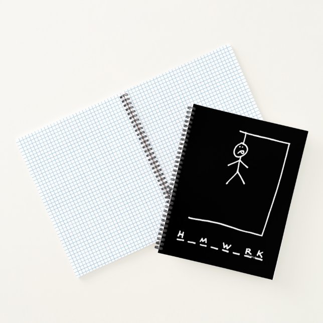 Funny Hangman Hausaufgaben School Notebook Notizbuch (Innenseite)