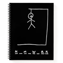 Funny Hangman Hausaufgaben School Notebook