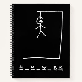 Funny Hangman Hausaufgaben School Notebook Notizbuch