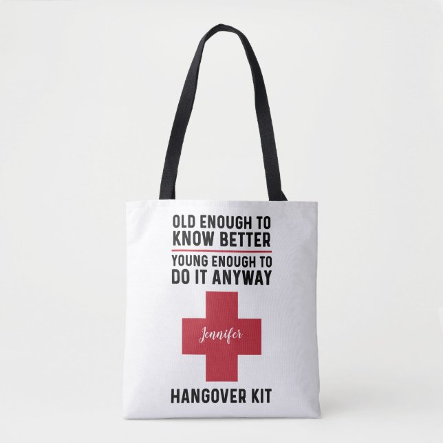 Funny Hangover Kit Personalisiert Totbeutel (Vorderseite)