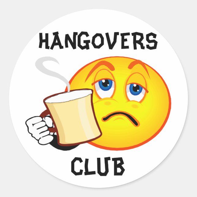 Funny Hangovers Club Sticker (Vorderseite)