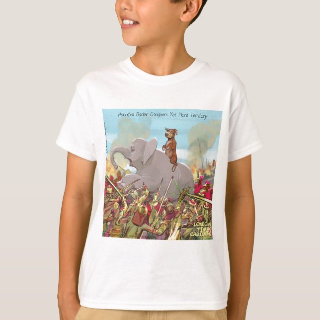 Funny Hannibal Barca Conquers Land T-Shirt (Vorderseite)