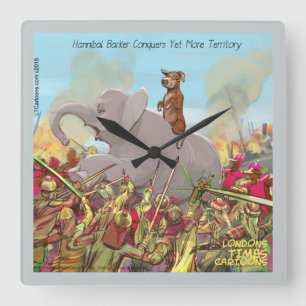 Funny Hannibal die Eroberungsmauer-Uhr Quadratische Wanduhr