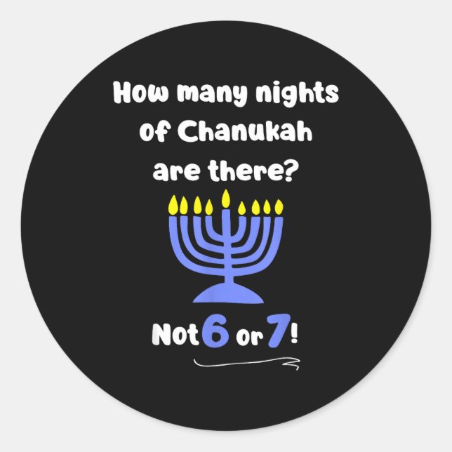 Funny Hanukkah 67 Meme Teacher How Many Nights Of  Runder Aufkleber (Vorderseite)
