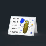 Funny Hanukkah Cards Feiertagskarte<br><div class="desc">Creative Hanukkah pickleball Grußkarten. Bearbeiten Sie Text,  um ihn für Freunde der Familie und des Pickleballs anzupassen.</div>