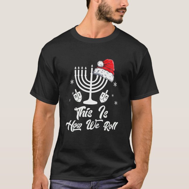 Funny Hanukkah das ist, wie wir dreidel jüdisch ro T-Shirt (Vorderseite)
