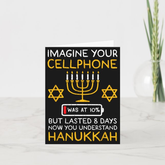 Funny Hanukkah Imagine Your Cellphone Chanukah Jew Karte (Vorderseite)