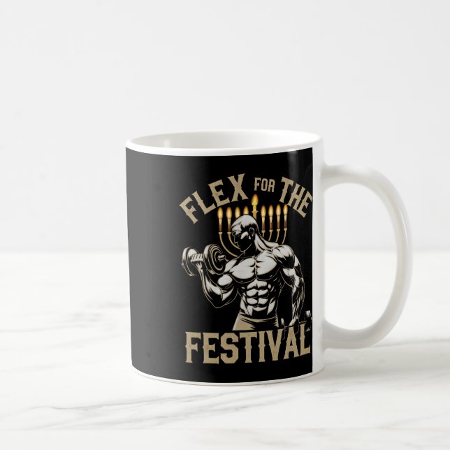 Funny Hanukkah Jewish Gym Workout Flex Festival Kaffeetasse (Rechts)