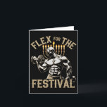 Funny Hanukkah Jewish Gym Workout Flex Festival Karte<br><div class="desc">Funny Hanukkah Jewish Gym Workout Flex Festival</div>