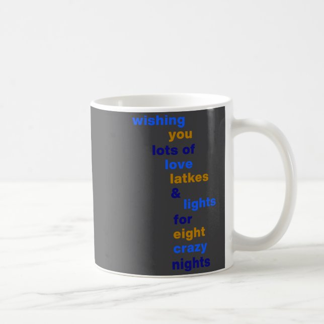 Funny Hanukkah Love Latkes Lights In Blue  Kaffeetasse (Rechts)