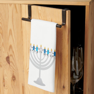 Funny Hanukkah menorah und Kerzen Geschirrtuch