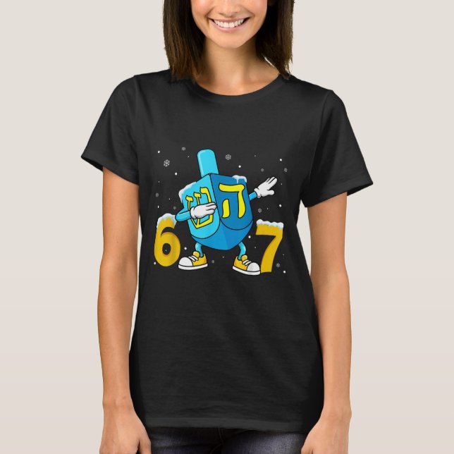 Funny Hanukkah Six Seven Chanukah Dreidel Dabbing  T-Shirt (Vorderseite)