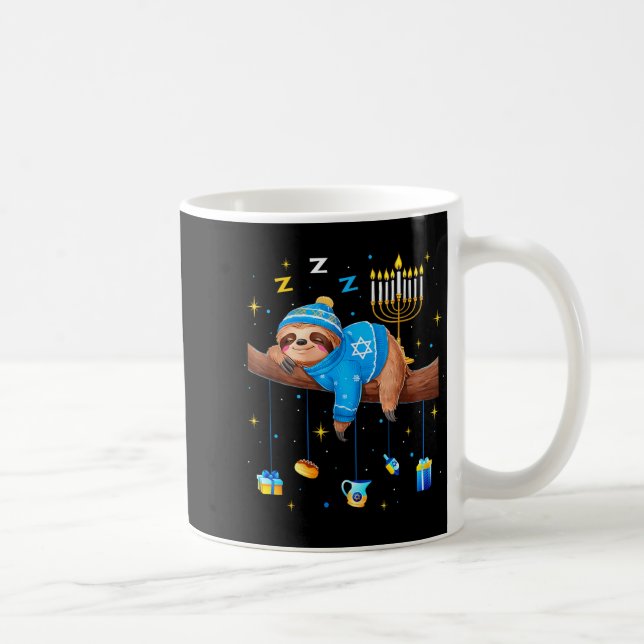 Funny Hanukkah Sloth Jewish Chanukah Sleeng Hanukk Kaffeetasse (Rechts)