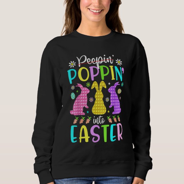 Funny Happin Poppin Ostern Sonniges Ostern Sweatshirt (Vorderseite)