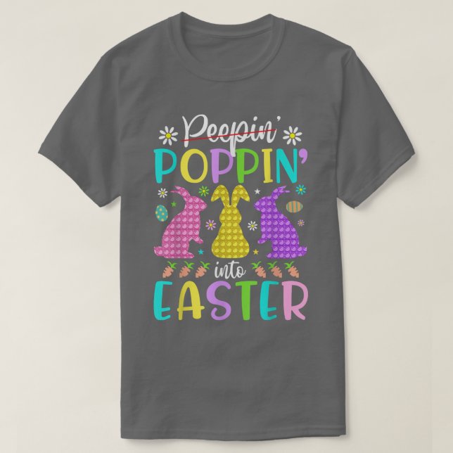 Funny Happin Poppin Ostern Sonniges Ostern T-Shirt (Design vorne)