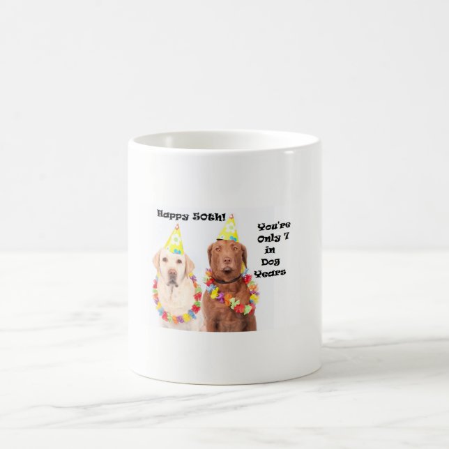 Funny Happy 50. Geburtstag für Hundefreunde Kaffeetasse (Mittel)