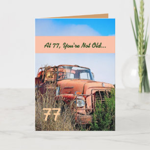 FUNNY Happy 77. Geburtstag Vintager LKW 77A Karte