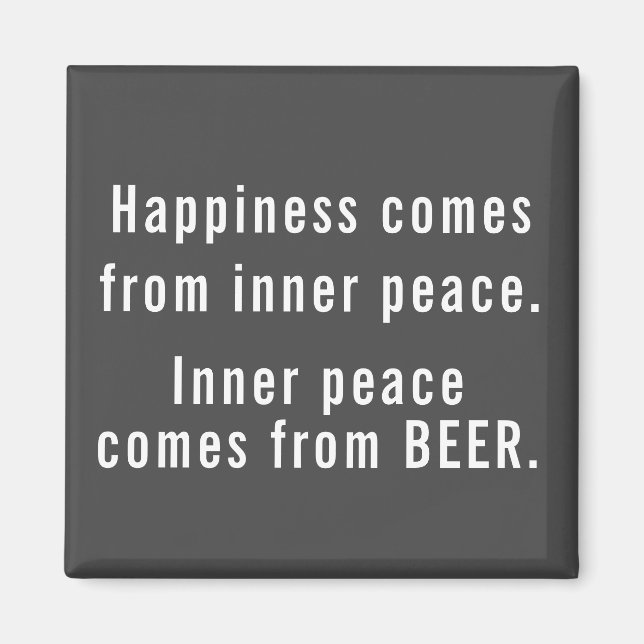 Funny Happy Beer Definition grau und weiß Magnet (Vorne)
