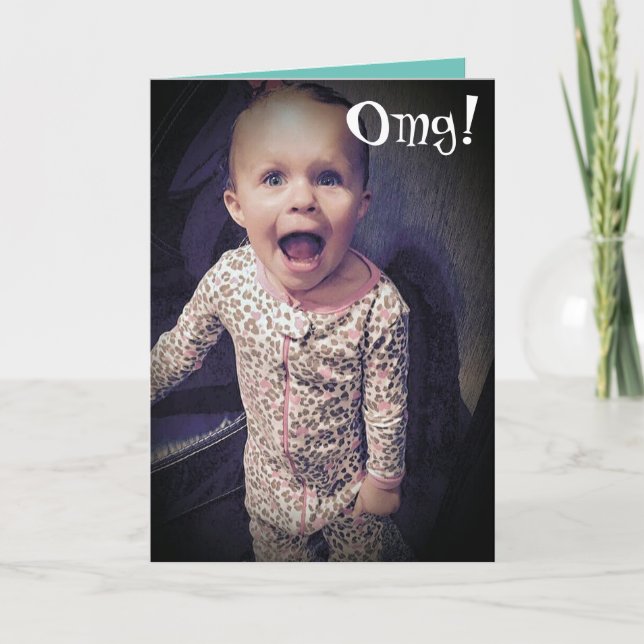 Funny Happy Belated Birthday Grußkarte Karte (Vorderseite)