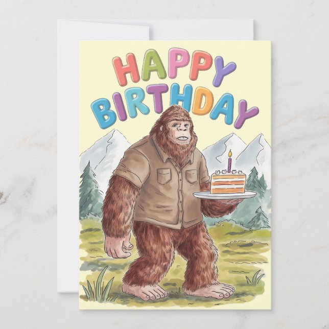 Funny Happy Birthday BigFoot Sasquatch Einladung (Vorderseite)