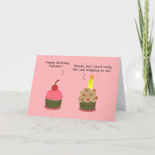 Funny Happy Birthday Card: Cupcake Candle Woes Karte