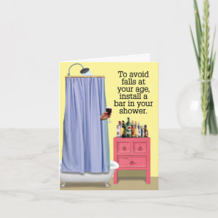 Funny Happy Birthday Card - Dusche Bar Karte