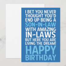 Funny Happy Birthday Card für Schwiegersohn