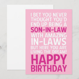 Funny Happy Birthday Card für Son-in-Law Sarcastic Einladung