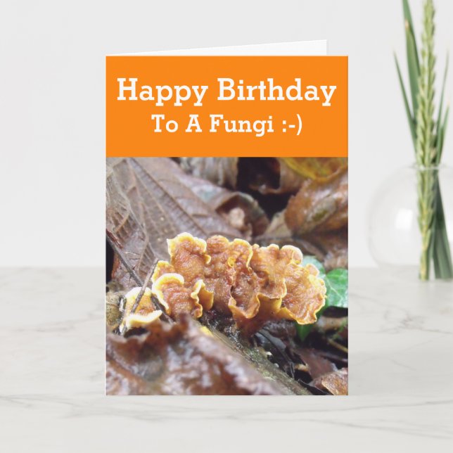 Funny Happy Birthday Card to a Fun Typ Fungi Karte (Vorderseite)