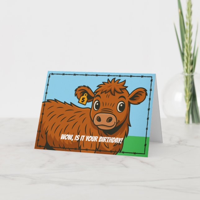 Funny Happy Birthday Cartoon Country Ranch Farm  Karte (Vorderseite)
