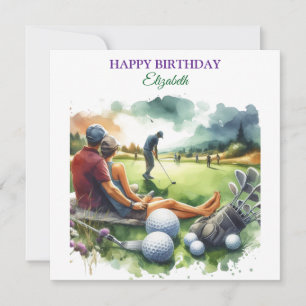 Funny Happy Birthday Golfing Ball Liebhaber Karte