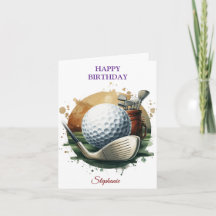 Funny Happy Birthday Golfing Ball Liebhaber