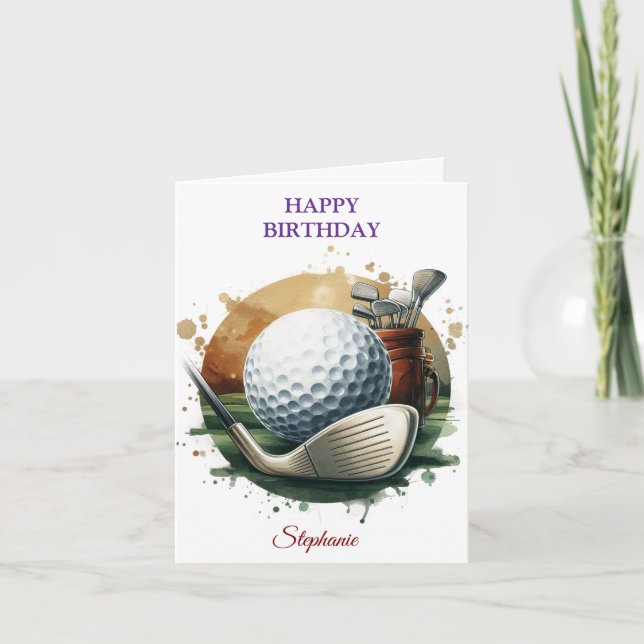 Funny Happy Birthday Golfing Ball Liebhaber Karte (Vorderseite)