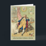 Funny Happy Birthday Karte<br><div class="desc">Dieses handfarbene Ausätzungswerk des britischen Illustrators James Gillray (1756-1815) wurde 1792 in London veröffentlicht. Das satirische Portrait ist von George, Prinz von Wales (auch Prinz von Walen), und später George IV. Die Abbildung zeigt, wie der Prinz nach einer schweren Mahlzeit und einer großen Weinmenge seine Zähne pflückt. Der Saal ist...</div>