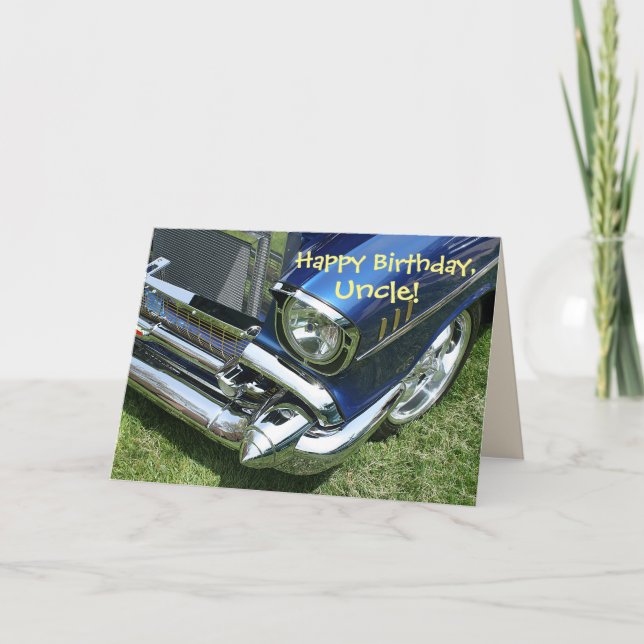 Funny Happy Birthday, Onkel, Blue '57 Chevy Card Karte (Vorderseite)
