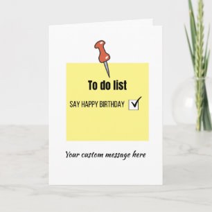 Funny Happy Birthday Post-it Note Card Karte