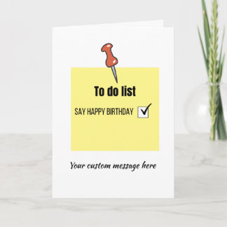 Funny Happy Birthday Post-it Note Card Karte
